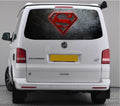 TRANS014 Superman Logo Tailgate wrap for VW Volkswagen Transporter T5 T6 Rear Panel Wrap Air Release Vinyl