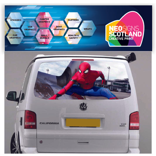 TRANS015 Spiderman Tailgate wrap for VW Volkswagen Transporter T5 T6