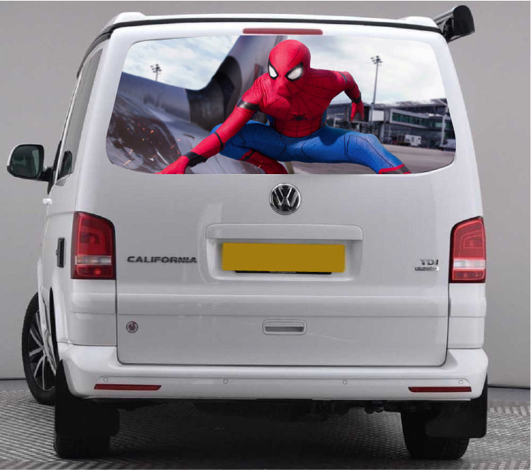 TRANS015 Spiderman Tailgate wrap for VW Volkswagen Transporter T5 T6 Rear Panel Wrap Air Release Vinyl