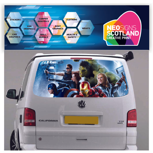 TRANS023 Avengers Tailgate wrap for VW Volkswagen Transporter T5 T6