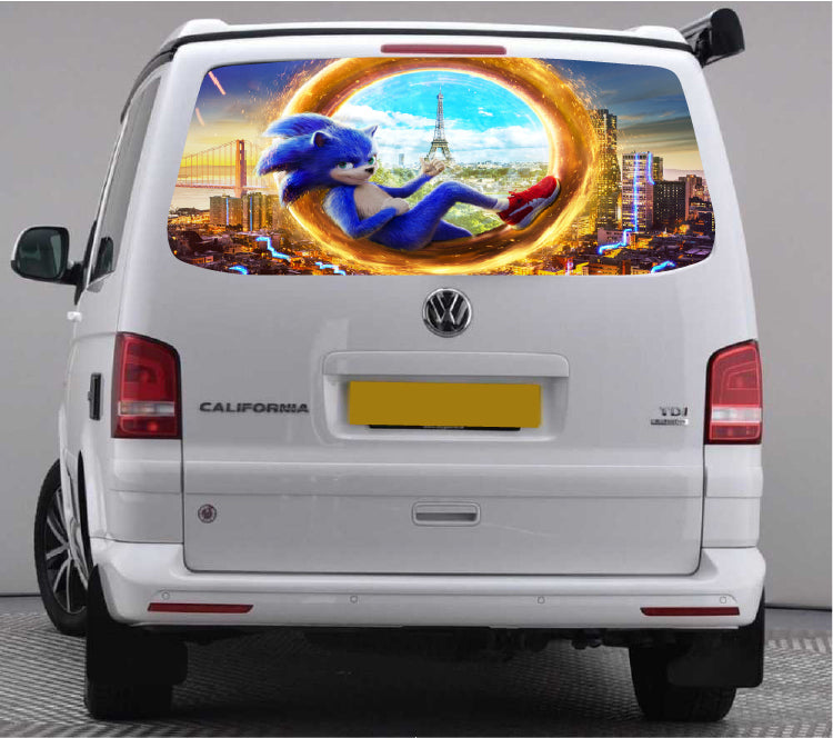 TRANS023 Super Hero Characters Tailgate wrap for VW Volkswagen Transporter T5 T6 Rear Panel Wrap Air Release Vinyl