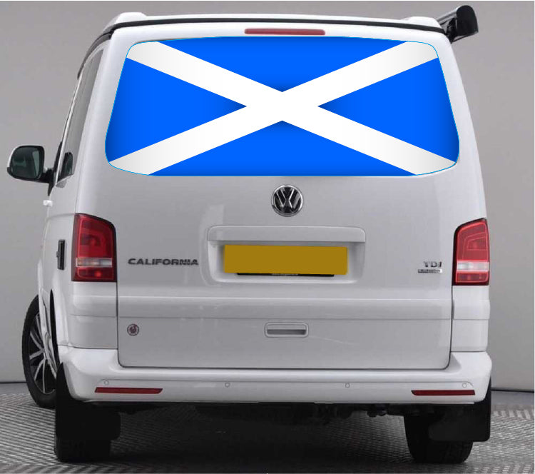 TRANS025 Scotland Flag Tailgate wrap for VW Volkswagen Transporter T5 T6 Rear Panel Wrap Air Release Vinyl