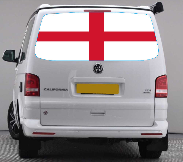 TRANS029 England Flag Tailgate wrap for VW Volkswagen Transporter T5 T6 Rear Panel Wrap Air Release Vinyl