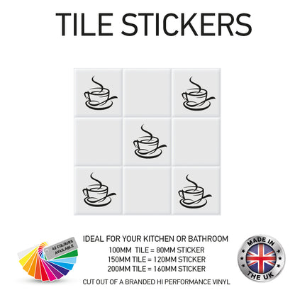VTS01-VTS10 Tile Stickers Vinyl Wall sTiles Decals Kitchen Home Decor 3 Sizes and Various Designs Available