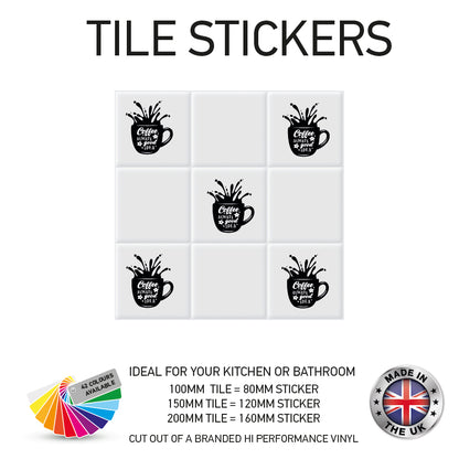VTS01-VTS10 Tile Stickers Vinyl Wall sTiles Decals Kitchen Home Decor 3 Sizes and Various Designs Available