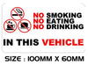 TAXI01-16 Taxi Warning stickers Printed Vinyl Label Taxi Cab Minibus Shop various sizes