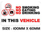 TAXI01-16 Taxi Warning stickers Printed Vinyl Label Taxi Cab Minibus Shop various sizes