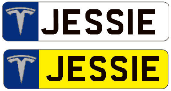 RIDE03 Kids Personalised Number Plates Front And Back with car logo