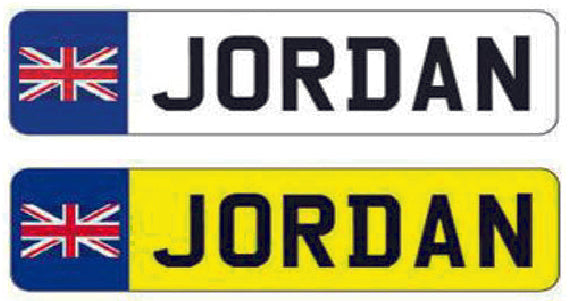 RIDE01 Kids Personalised Number Plates Front And Back
