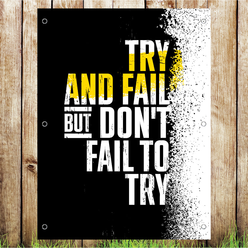 VB004 Try And Fail Pub Advertising Business Banner Indoor/Outdoor Waterproof PVC