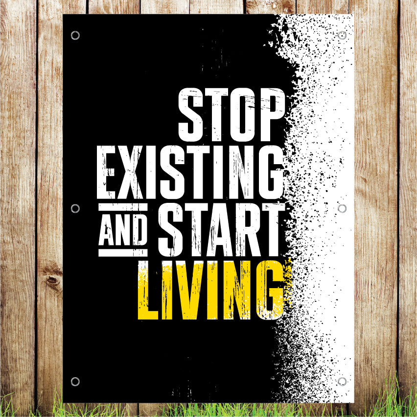 VB007 Stop Existing Start Gym Advertising Busines Banner Indoor/Outdoor Waterproof PVC
