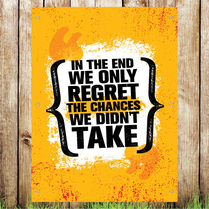 VB022 Regret Chances Gym Advertising Business Banner Indoor/Outdoor Waterproof PVC