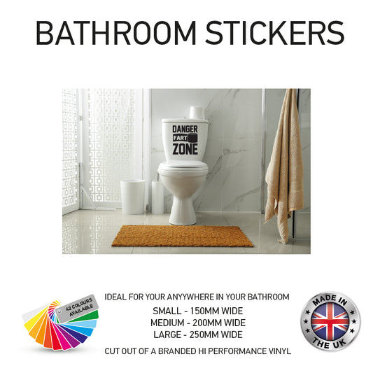 VBS01 Danger Fart Zone Funny Toilet Sticker Various Sizes