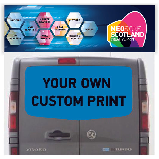 VIV000 Custom Tailgate wrap for Vauxhall/Opel Vivaro Air Release Vinyl