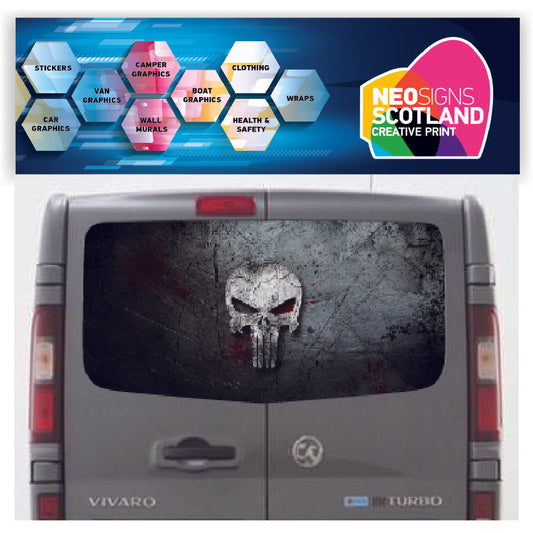VIV001 Punisher Tailgate wrap for Vauxhall/Opel Vivaro