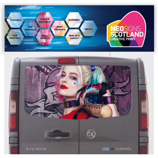 VIV003 Harley Quinn Tailgate wrap for Vauxhall/Opel Vivaro