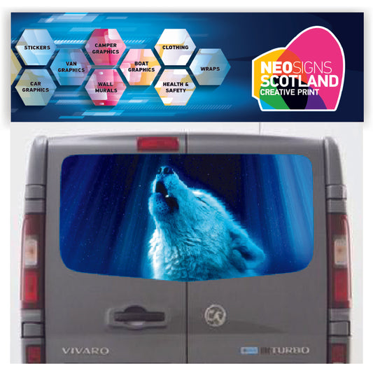 VIV006 Wolf Tailgate wrap for Vauxhall/Opel Vivaro