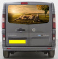 VIV007 Sleeping Lion Tailgate wrap for Vauxhall Vivaro Rear Panel Wrap Air Release Vinyl