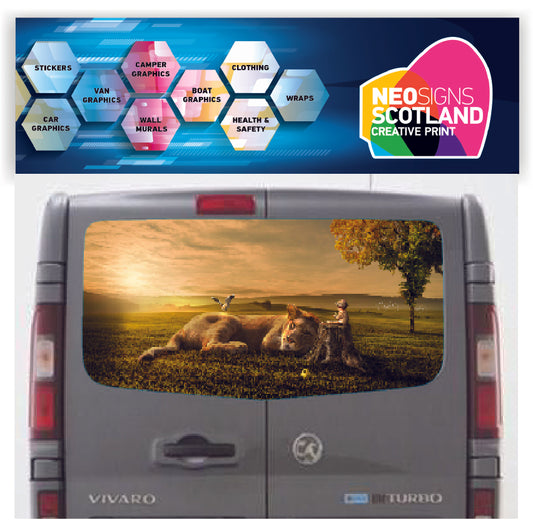 VIV007 Lion Tailgate wrap for Vauxhall/Opel Vivaro