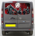VIV008 Avengers Tailgate wrap for Vauxhall Vivaro Rear Panel Wrap Air Release Vinyl