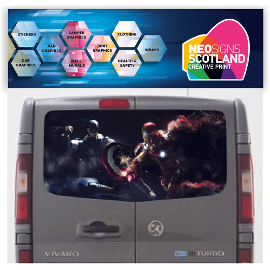 VIV009 Iron Man Tailgate wrap for Vauxhall/Opel Vivaro