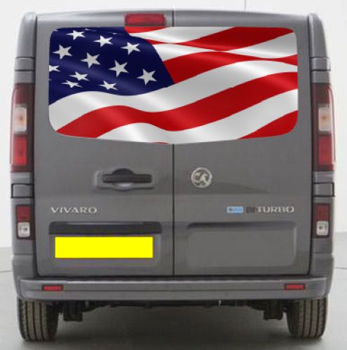 VIV018 USA Tailgate wrap for Vauxhall Vivaro Rear Panel Wrap Air Release Vinyl