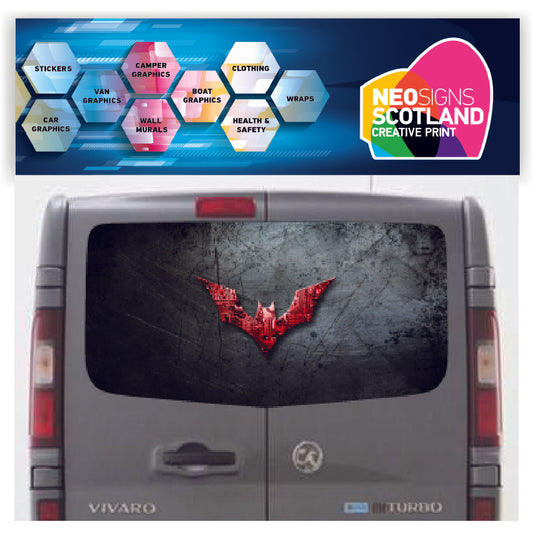 VIV021 Batman Symbol Tailgate wrap for Vauxhall/Opel Vivaro