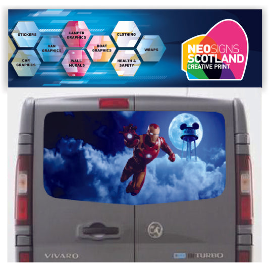 VIV022 Iron Man Tailgate wrap for Vauxhall/Opel Vivaro