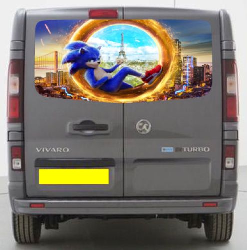 VIV024 Sonic the Hedgehog Tailgate wrap for Vauxhall Vivaro Rear Panel Wrap Air Release Vinyl