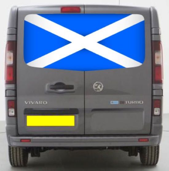VIV025 Scotland Flag Tailgate wrap for Vauxhall Vivaro Rear Panel Wrap Air Release Vinyl