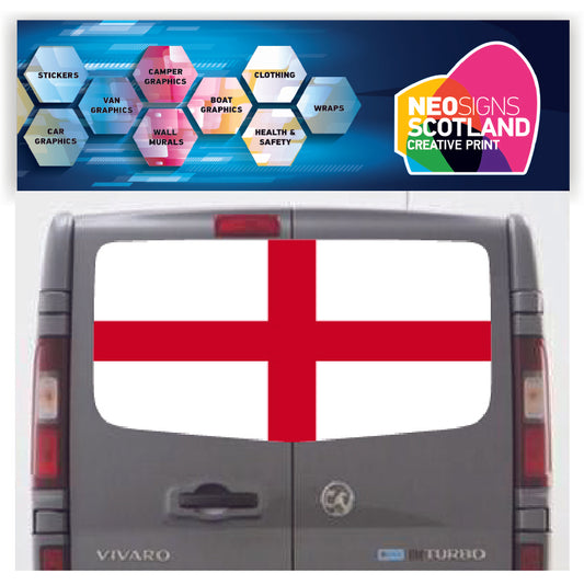 VIV029 England Flag Tailgate wrap for Vauxhall/Opel Vivaro