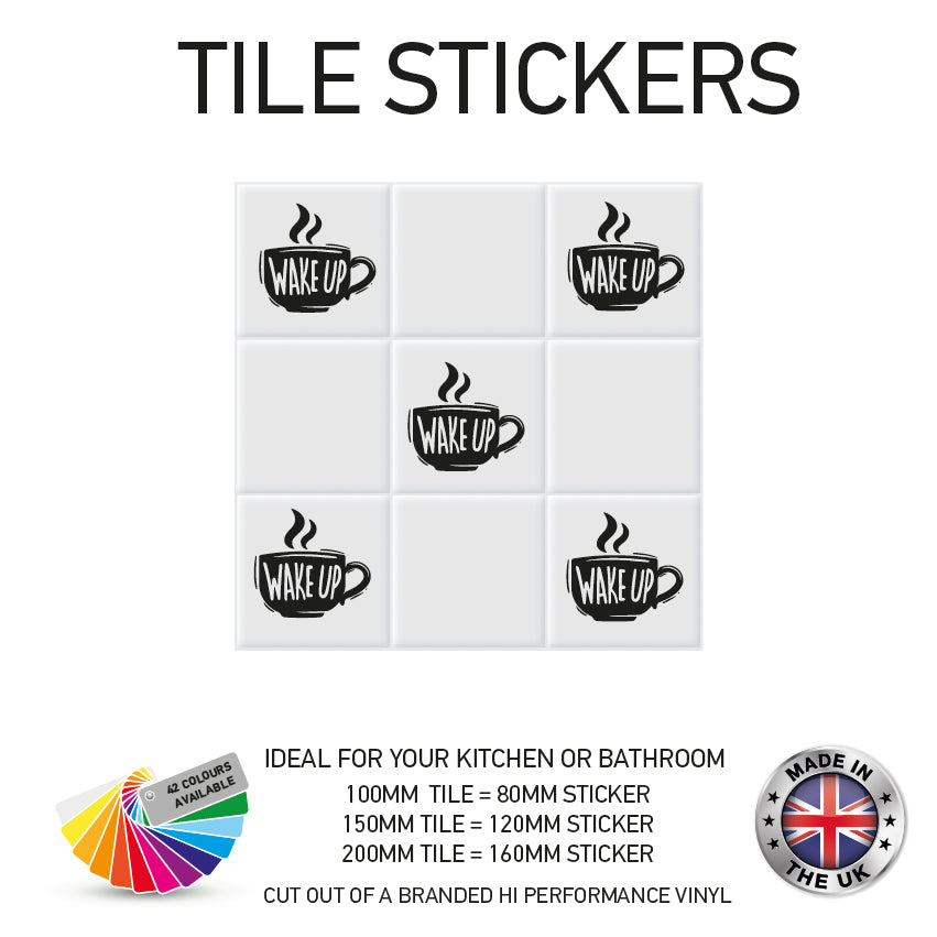 VTS01-75 Tile Stickers Vinyl Wall sTiles Decals Kitchen Home Decor 3 Sizes and Various Designs Available