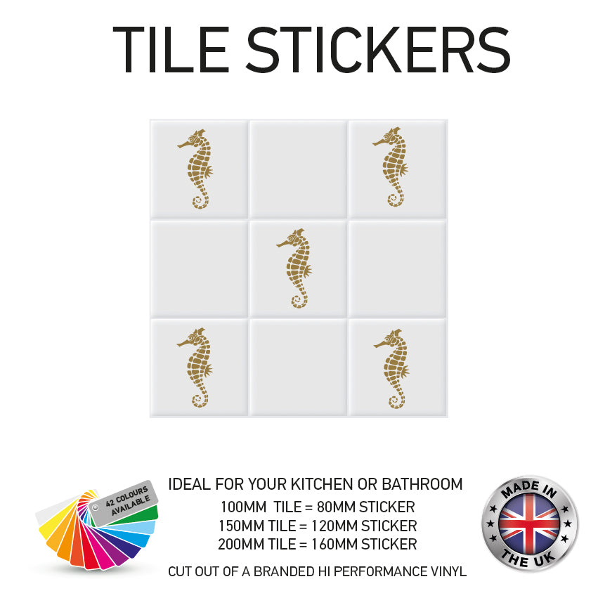 VTS01-75 Tile Stickers Vinyl Wall sTiles Decals Kitchen Home Decor 3 Sizes and Various Designs Available