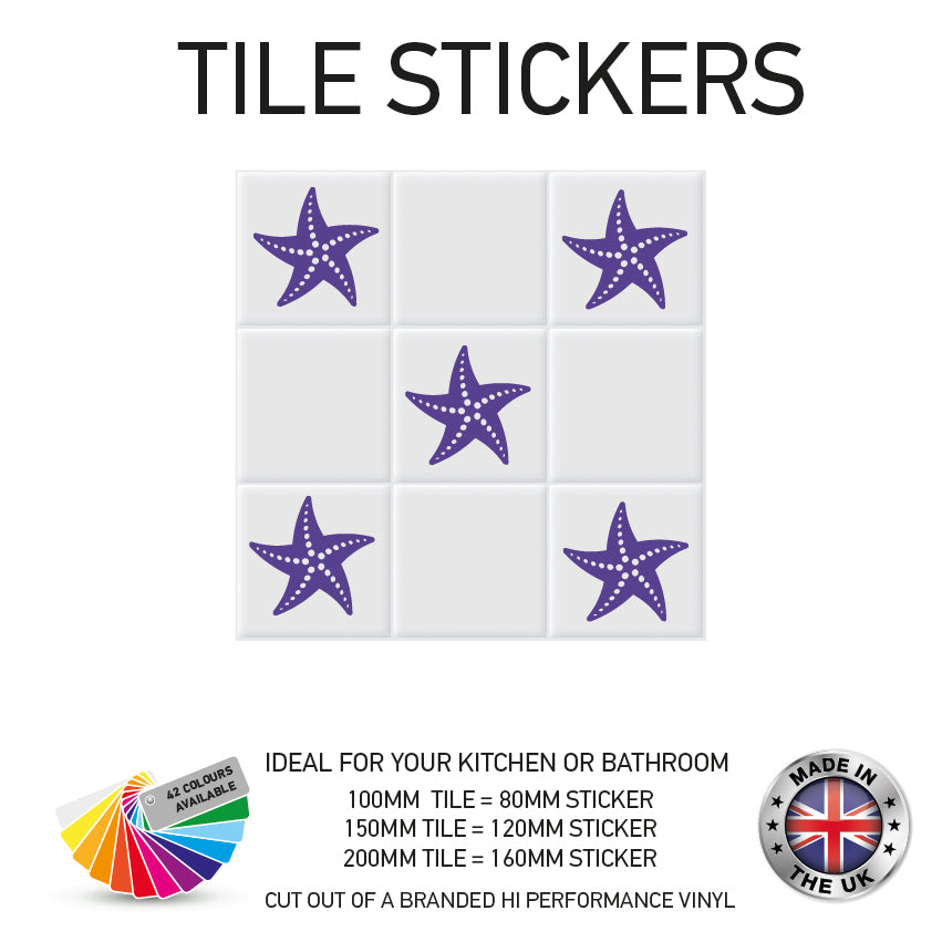 VTS01-75 Tile Stickers Vinyl Wall sTiles Decals Kitchen Home Decor 3 Sizes and Various Designs Available
