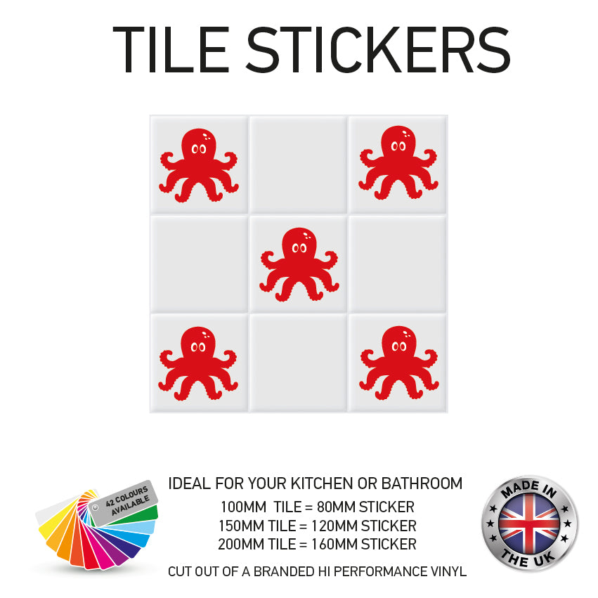 VTS01-75 Tile Stickers Vinyl Wall sTiles Decals Kitchen Home Decor 3 Sizes and Various Designs Available