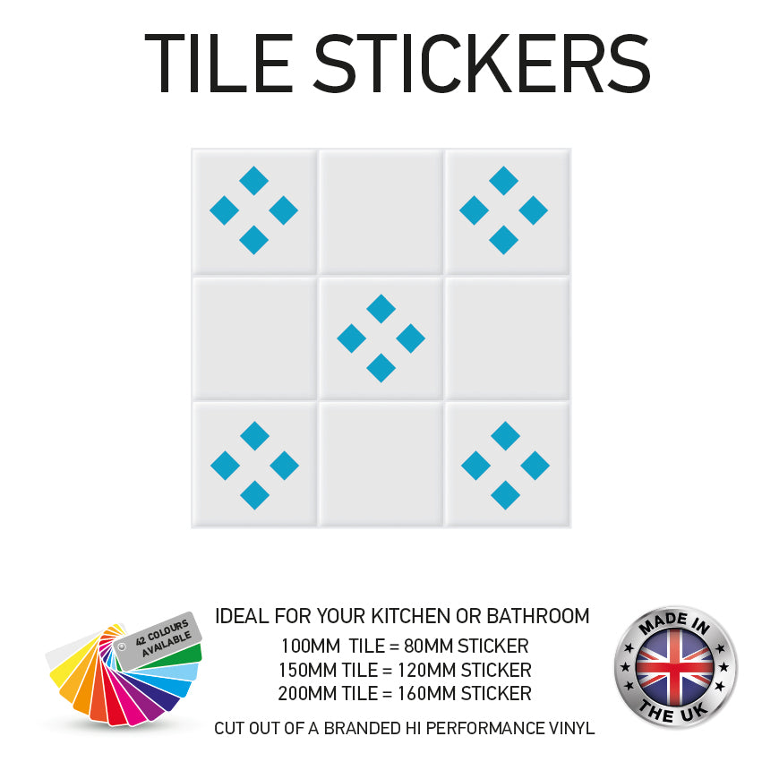 VTS01-75 Tile Stickers Vinyl Wall sTiles Decals Kitchen Home Decor 3 Sizes and Various Designs Available