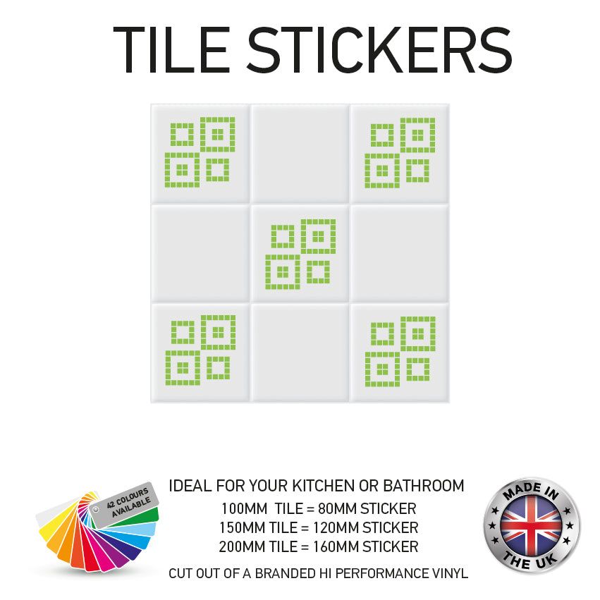VTS01-75 Tile Stickers Vinyl Wall sTiles Decals Kitchen Home Decor 3 Sizes and Various Designs Available