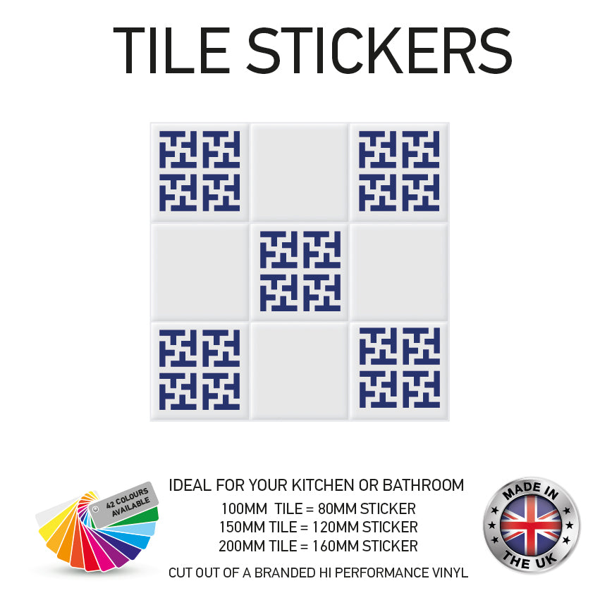 VTS01-75 Tile Stickers Vinyl Wall sTiles Decals Kitchen Home Decor 3 Sizes and Various Designs Available