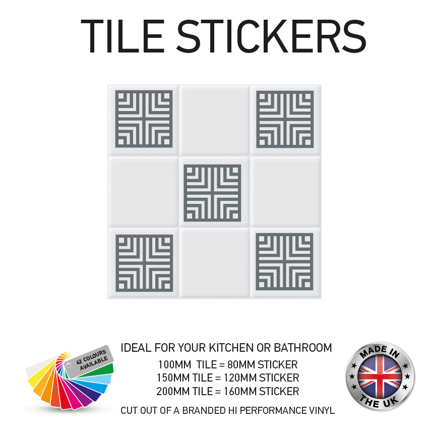 VTS01-75 Tile Stickers Vinyl Wall sTiles Decals Kitchen Home Decor 3 Sizes and Various Designs Available