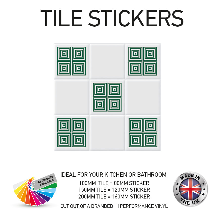 VTS01-75 Tile Stickers Vinyl Wall sTiles Decals Kitchen Home Decor 3 Sizes and Various Designs Available