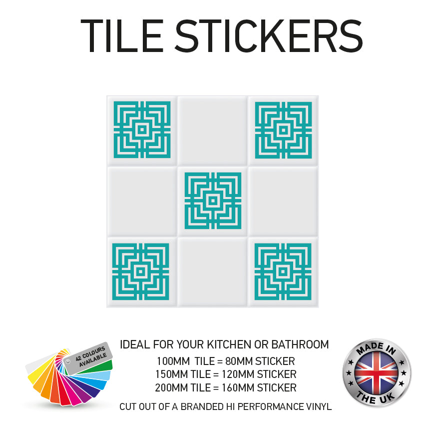VTS01-75 Tile Stickers Vinyl Wall sTiles Decals Kitchen Home Decor 3 Sizes and Various Designs Available