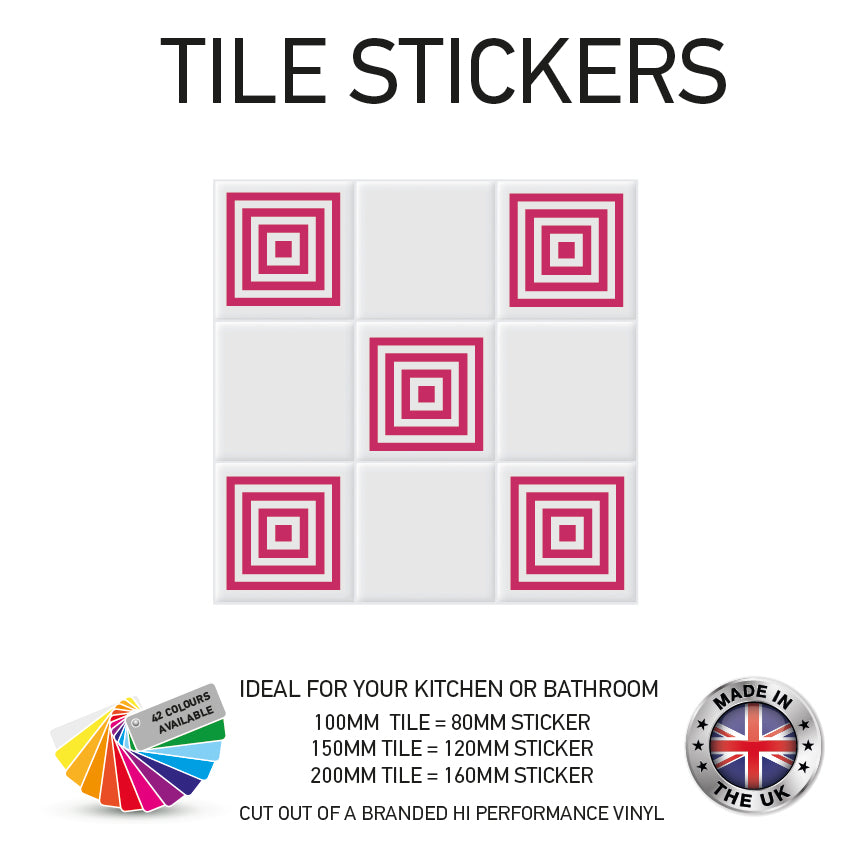 VTS01-75 Tile Stickers Vinyl Wall sTiles Decals Kitchen Home Decor 3 Sizes and Various Designs Available