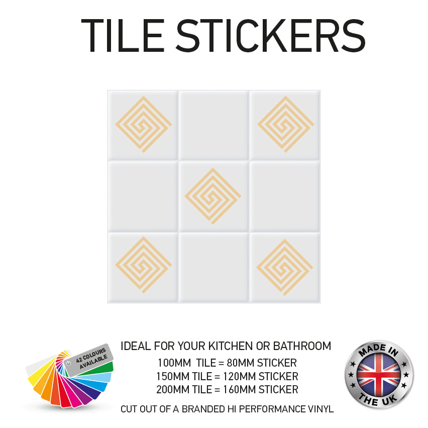VTS01-75 Tile Stickers Vinyl Wall sTiles Decals Kitchen Home Decor 3 Sizes and Various Designs Available