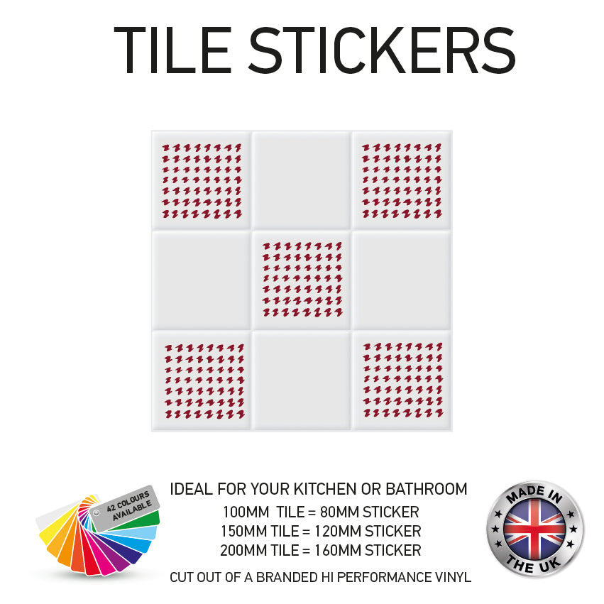 VTS01-75 Tile Stickers Vinyl Wall sTiles Decals Kitchen Home Decor 3 Sizes and Various Designs Available
