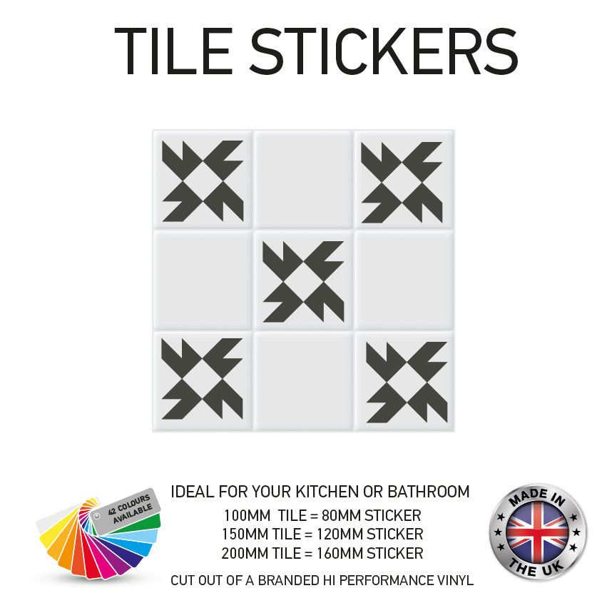 VTS01-75 Tile Stickers Vinyl Wall sTiles Decals Kitchen Home Decor 3 Sizes and Various Designs Available