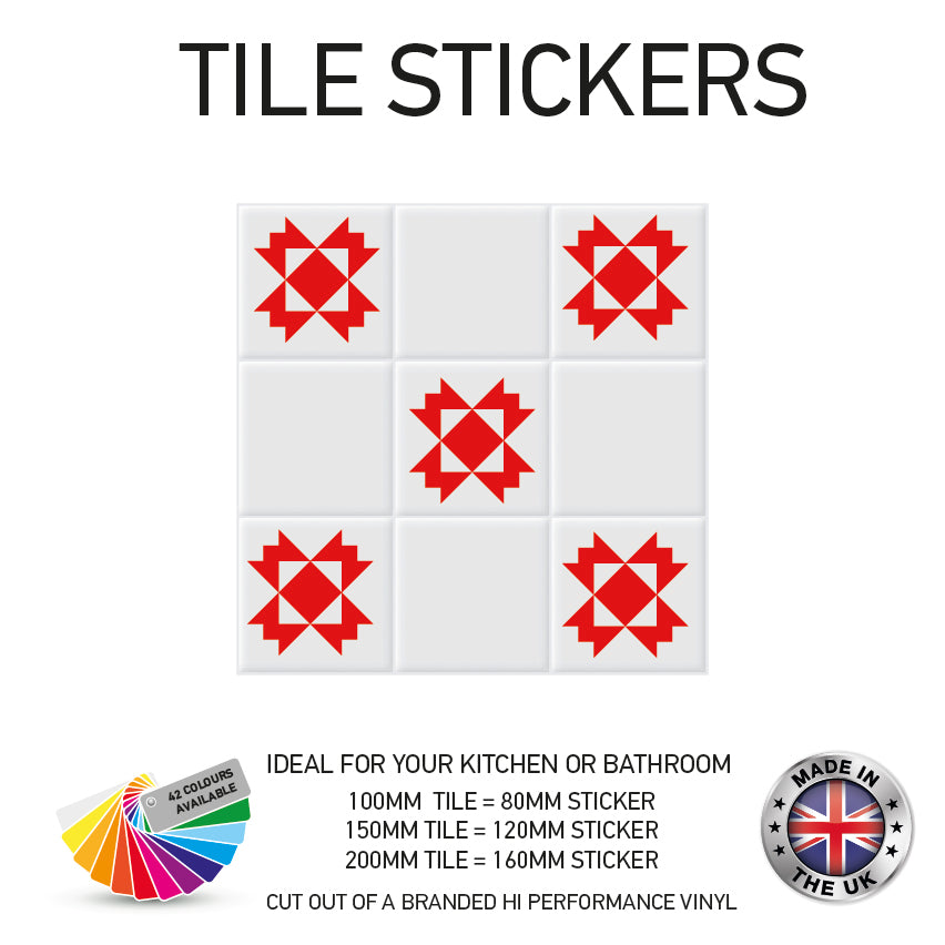 VTS01-75 Tile Stickers Vinyl Wall sTiles Decals Kitchen Home Decor 3 Sizes and Various Designs Available
