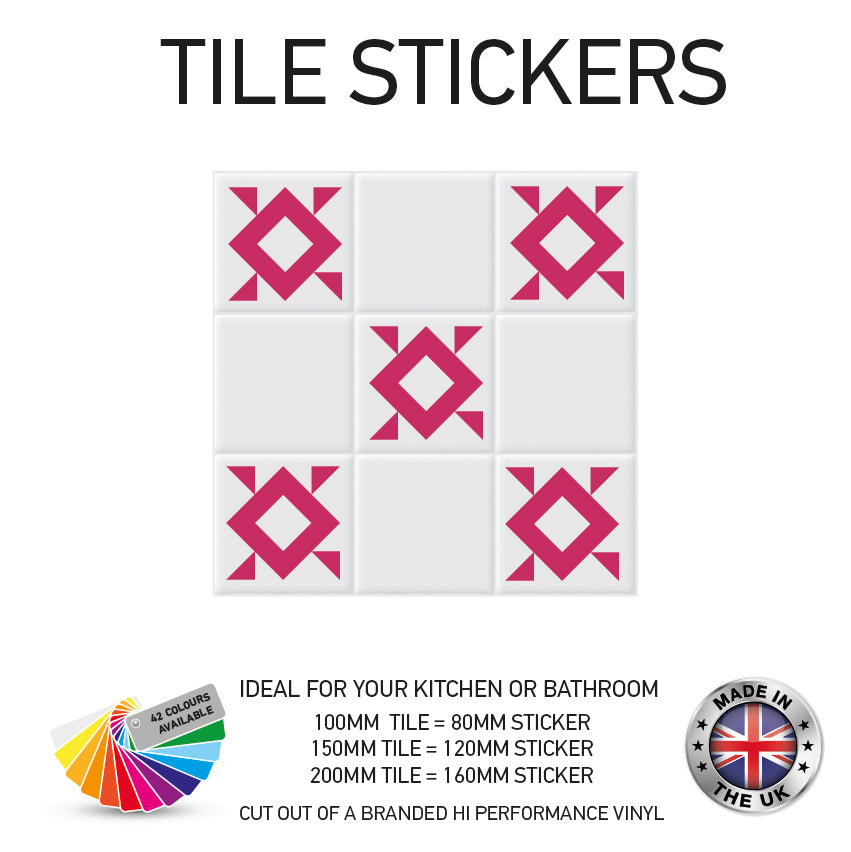 VTS01-75 Tile Stickers Vinyl Wall sTiles Decals Kitchen Home Decor 3 Sizes and Various Designs Available