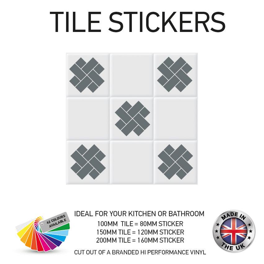 VTS01-75 Tile Stickers Vinyl Wall sTiles Decals Kitchen Home Decor 3 Sizes and Various Designs Available