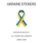 WAR01 Ukraine Ribbon sticker 150mm x 96mm