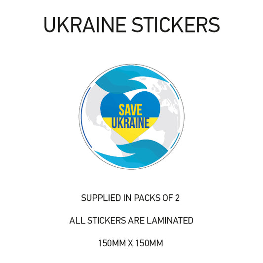 WAR03 Save Ukraine sticker 150mm x 150mm